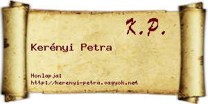 Kerényi Petra névjegykártya